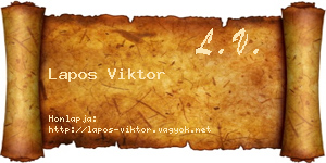 Lapos Viktor névjegykártya